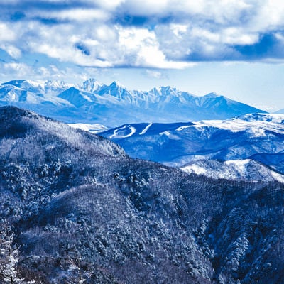 美ヶ原から望む冬の八ヶ岳の写真