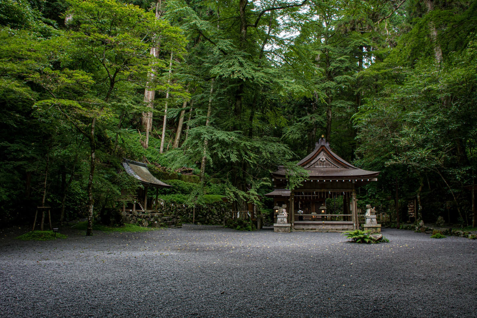 「早朝の静けさの中の貴船神社奥宮（京都）」の写真