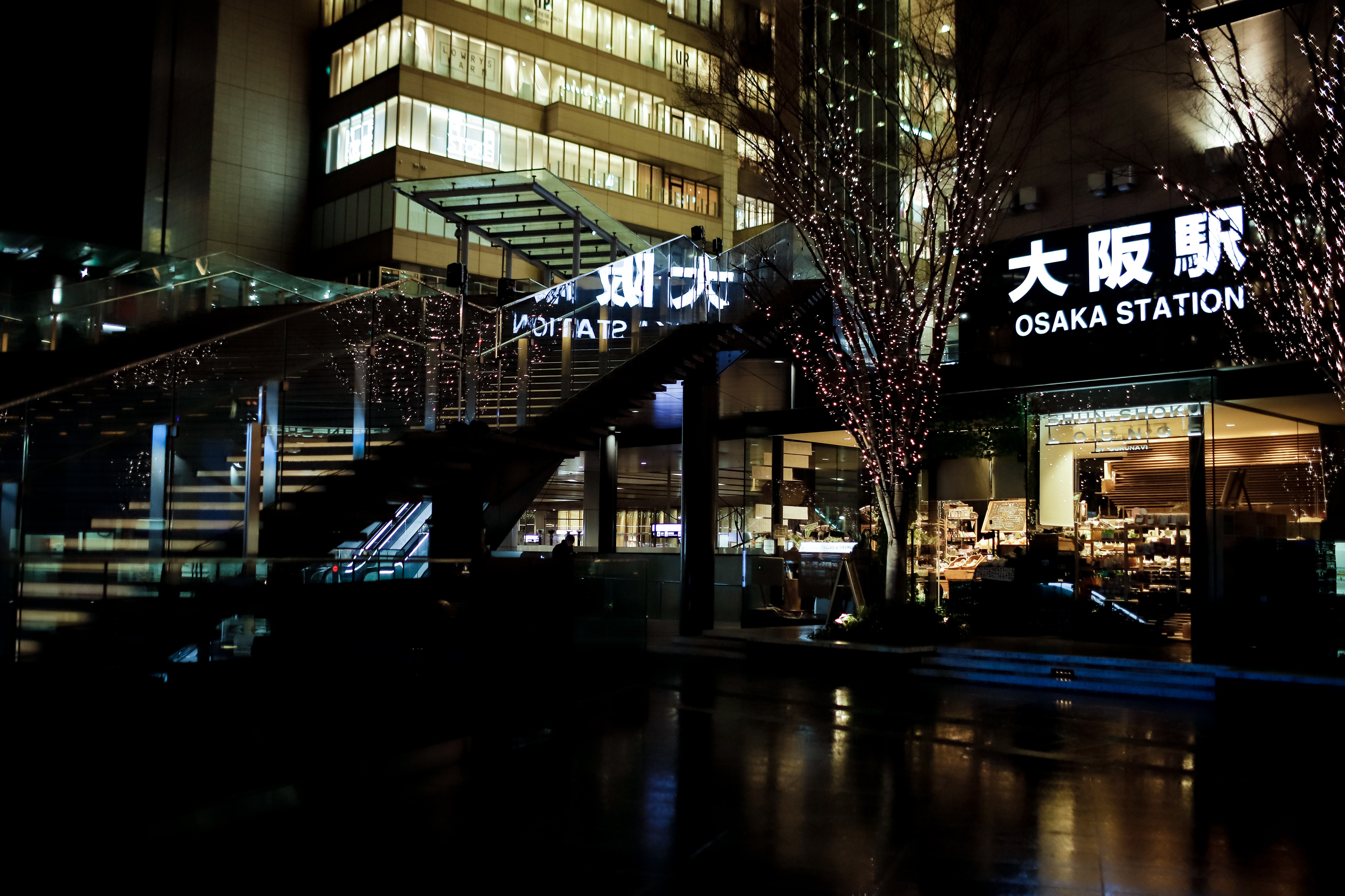 雨上がりの大阪駅前の夜景の無料写真素材 - ID.35677｜ぱくたそ