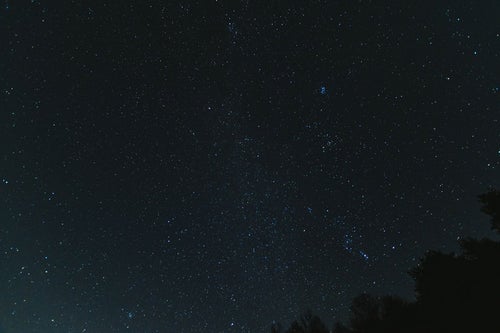 巣栗渓谷の星空の写真