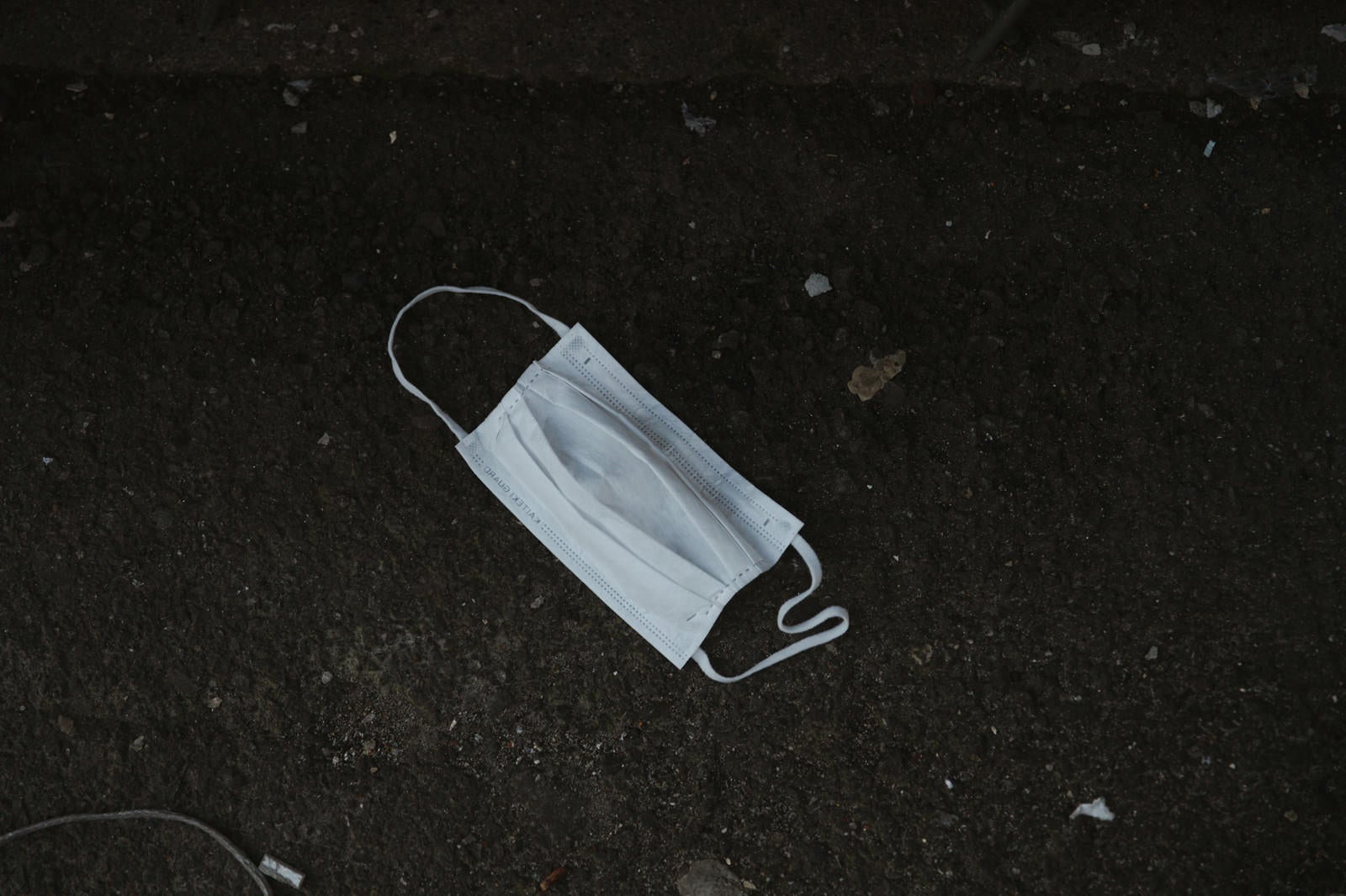 「路上に捨てられたマスク」の写真