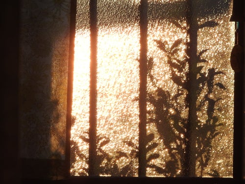 夕陽の窓の写真