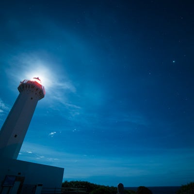 平安名埼灯台（夜景）の写真