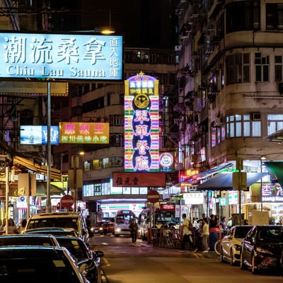ディープな香港の繁華街の写真