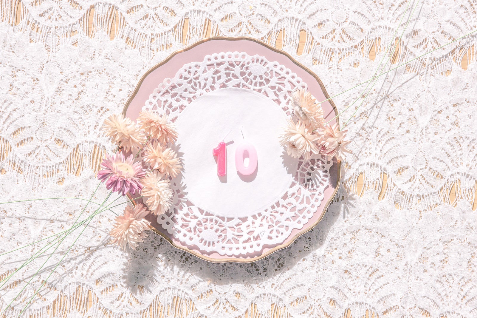 「アンティークなお皿と数字の「10」」の写真