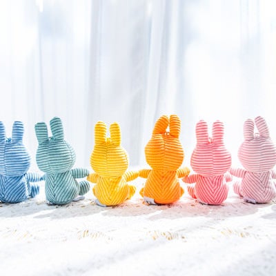 10体のうさぎのぬいぐるみの写真