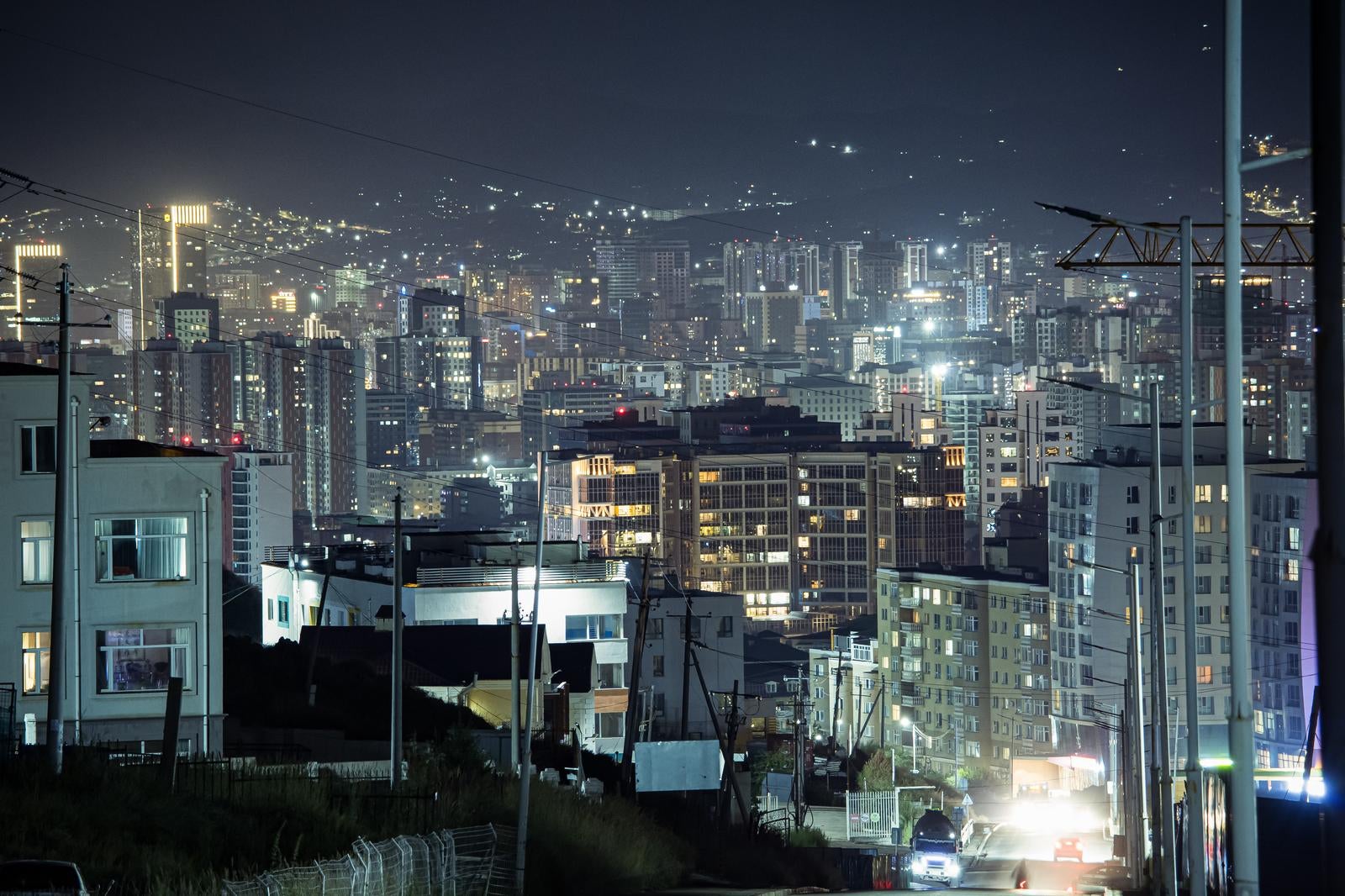 「モンゴルの夜景（都市景観）」の写真