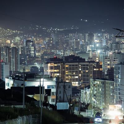 モンゴルの夜景（都市景観）の写真