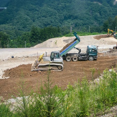 八ッ場ダムの工事風景の写真