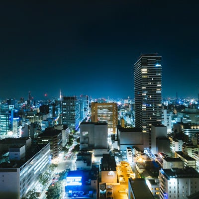 名古屋の都心部（夜景）の写真
