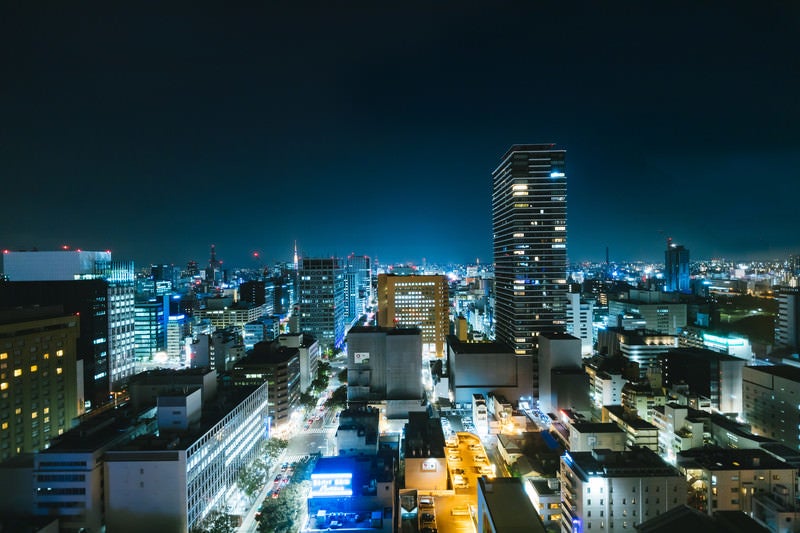 名古屋の都心部（夜景）の写真