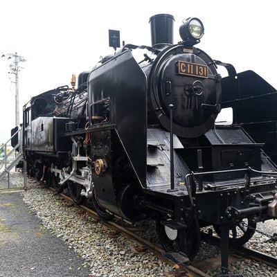 直方市石炭記念館に展示されているC11131号蒸気機関車の写真