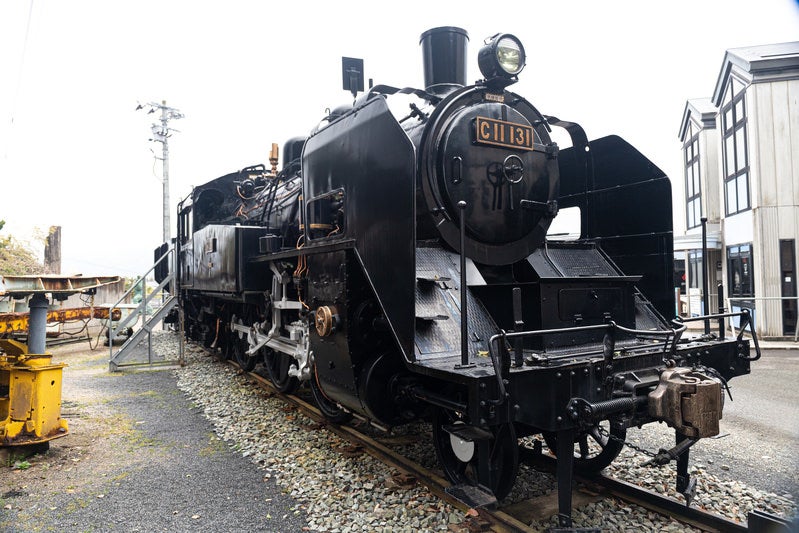 直方市石炭記念館に展示されているC11131号蒸気機関車の写真