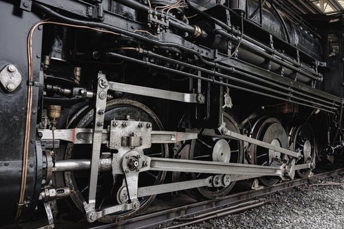 ＃　静態保存蒸気機関車・9600形59647号機の動輪部分の写真