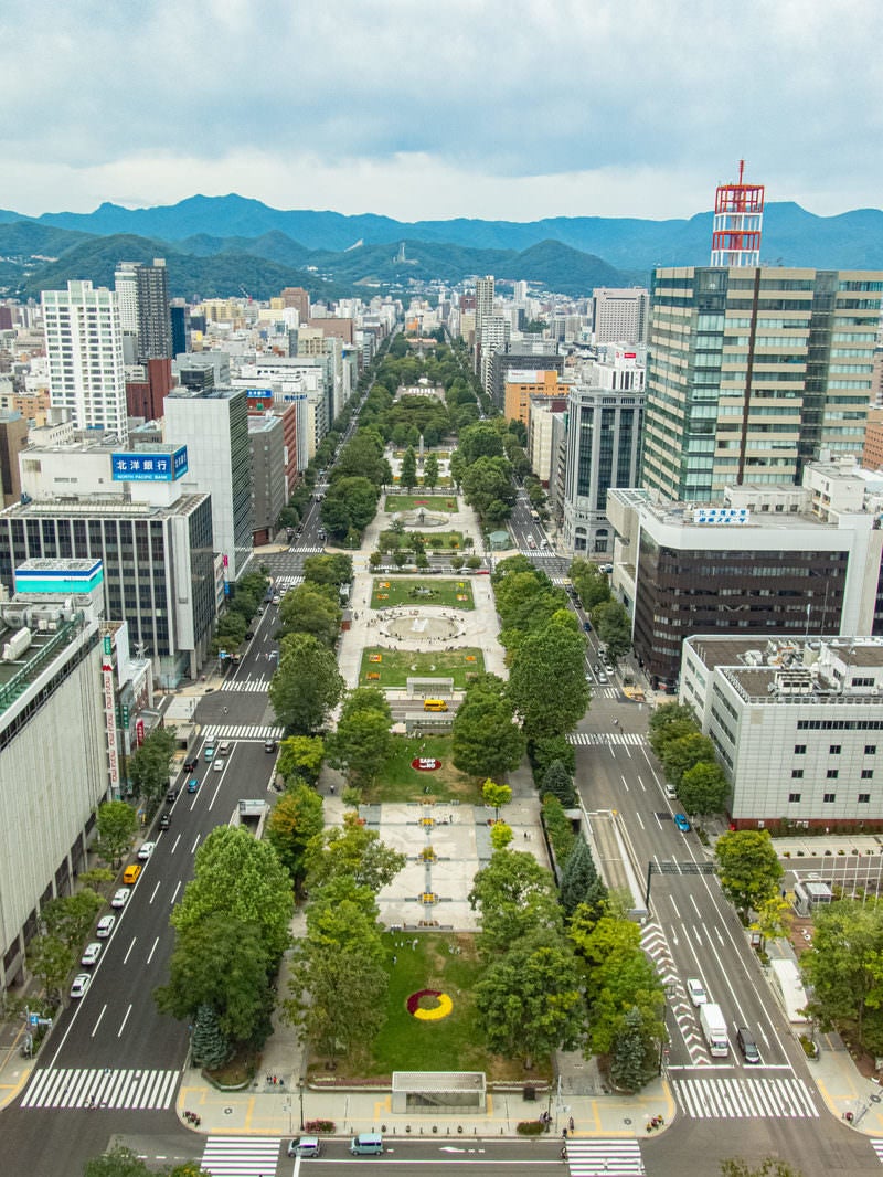 「札幌の中心に位置する札幌大通り」の写真