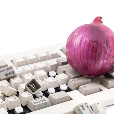 紫玉葱と操作出来なくなったキーボードの写真