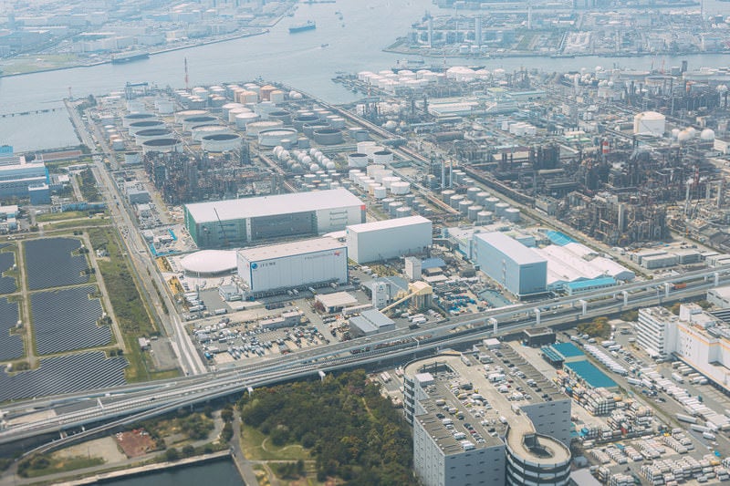 川崎浮島の工業地帯の写真