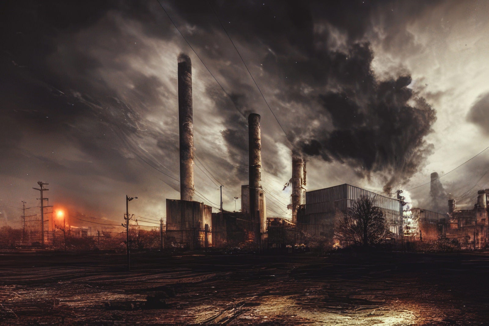 「荒廃した工業地帯」の写真