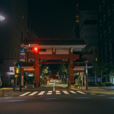 増上寺大門（夜間）の写真