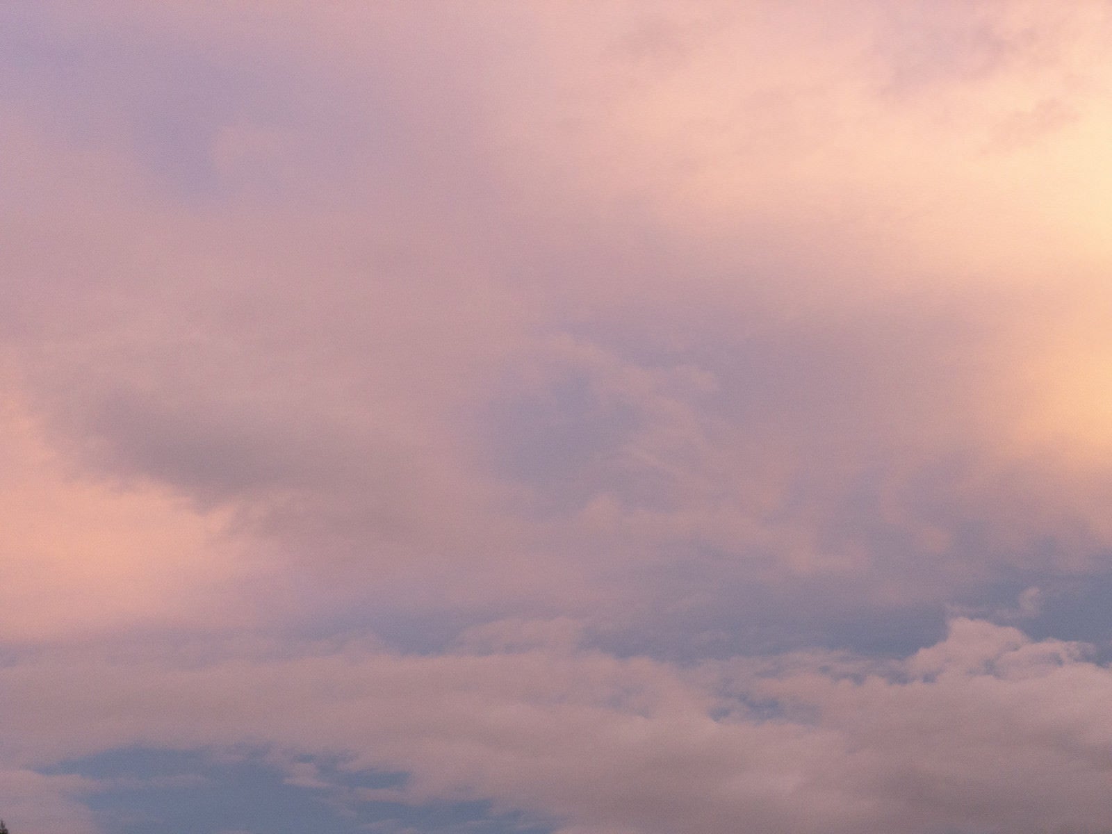 「夕焼けに染まり始めた雲」の写真
