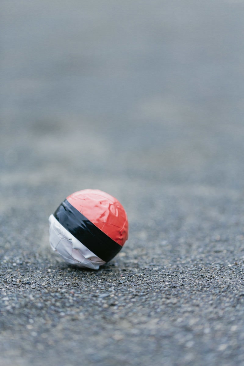 「いつの間にかポツンと忘れ去られた紅白ボール」の写真