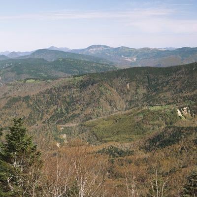 四阿山から見る志賀高原の秋景色の写真