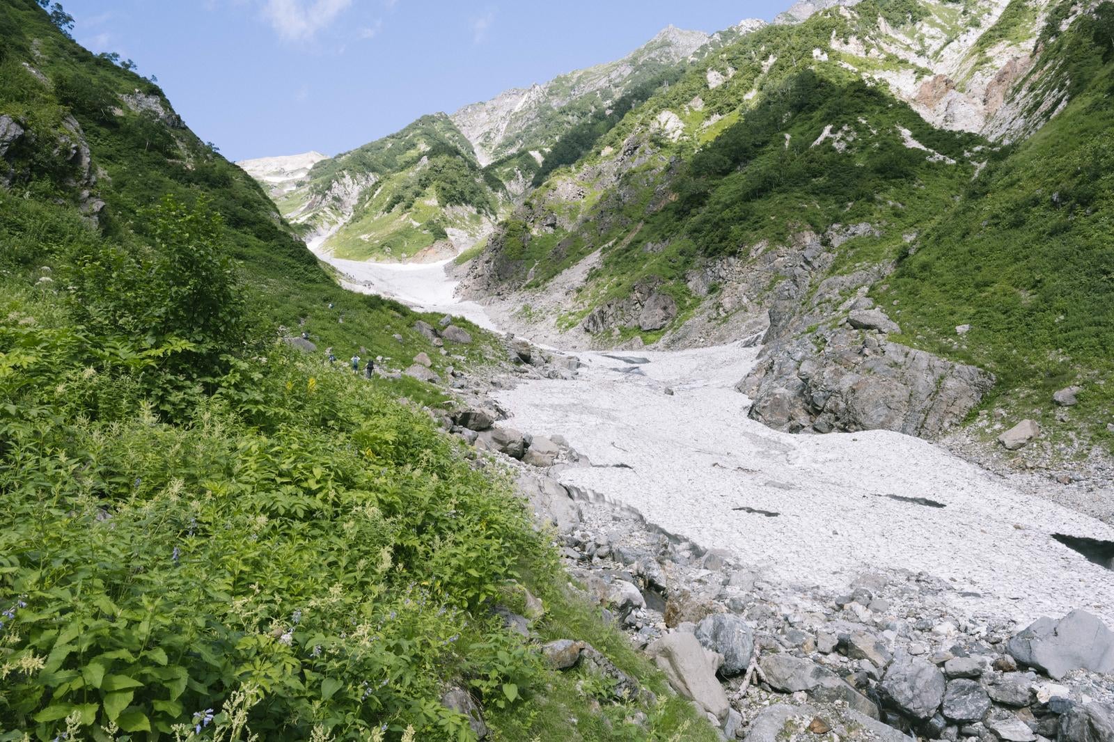 「真夏の白馬大雪渓入口」の写真