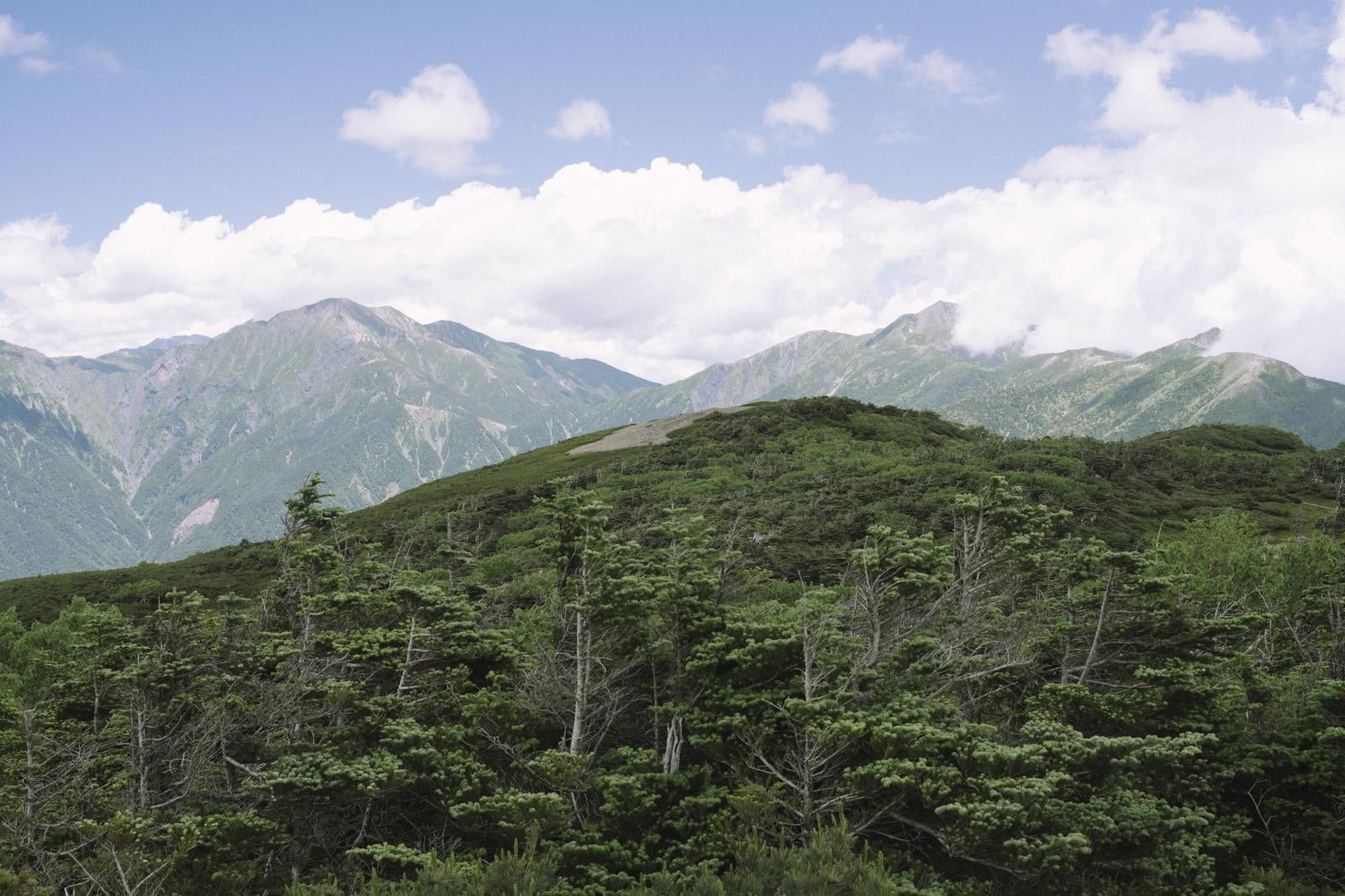 「光岳方面から見る聖岳方面」の写真