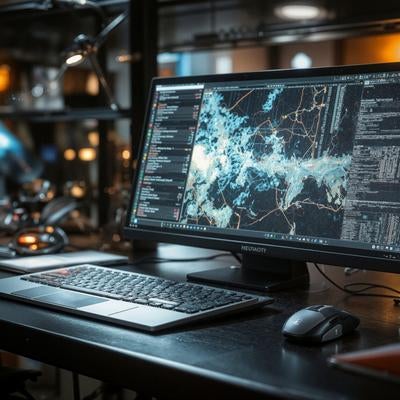 ハッキング中のモニターPCの写真