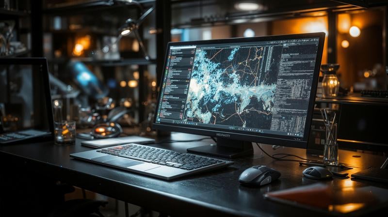 ハッキング中のモニターPCの写真