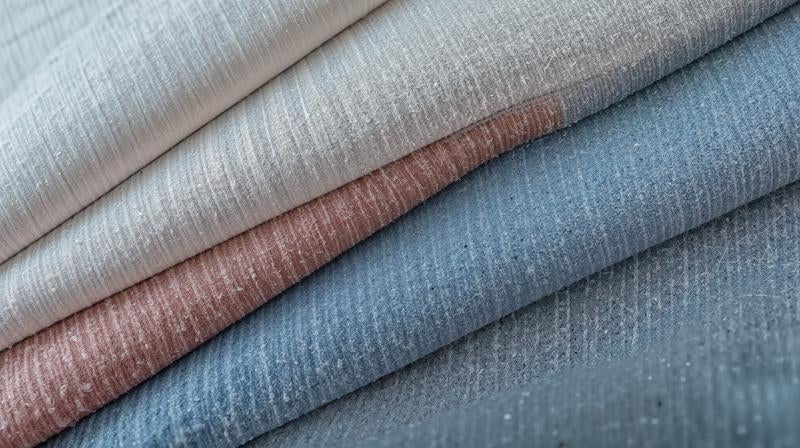 重なり合う三色のファブリックの写真