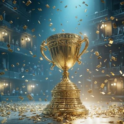 歴史ある劇場で輝く栄光のトロフィーの写真