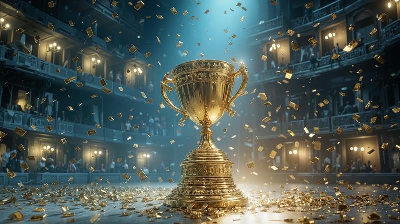 歴史ある劇場で輝く栄光のトロフィーの写真