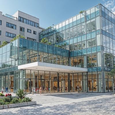 都市型建築のエントランスの写真