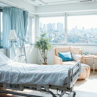 温かみのあるインテリアが心を癒やす病室の写真
