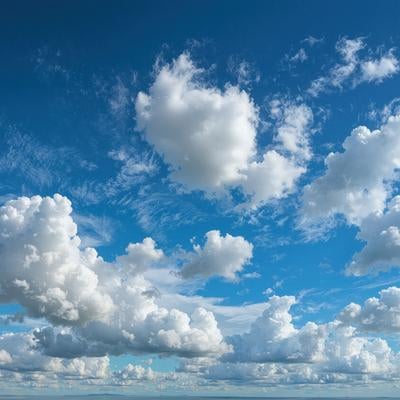 青空と白い雲の写真