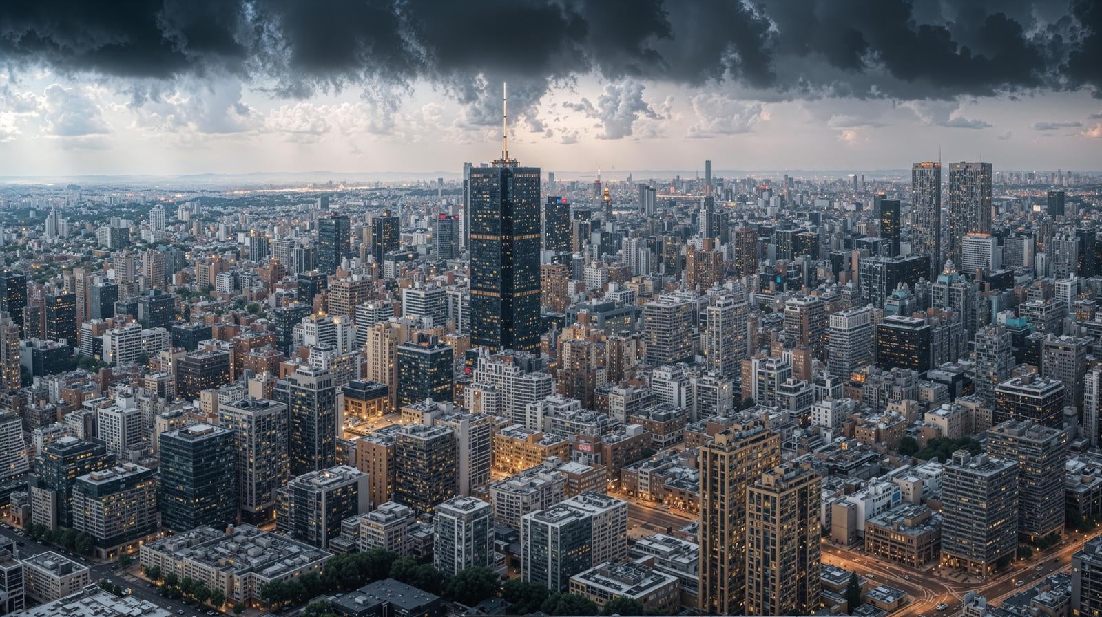 「巨大な都市を見下ろすように蠢く雲」の写真