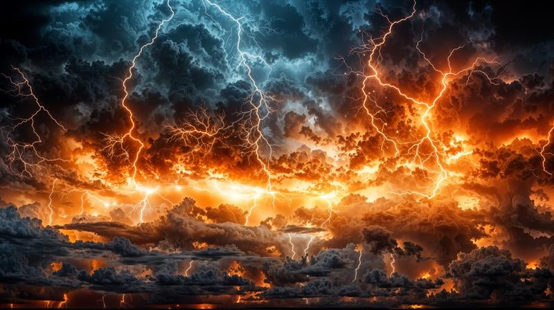 自然の力が極限に達した怒涛の雷雲の写真