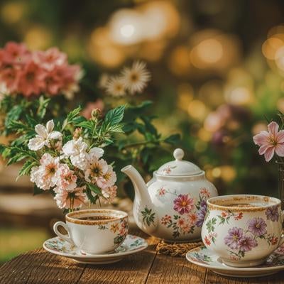 花と紅茶で彩る癒しのガーデンブレイクの写真