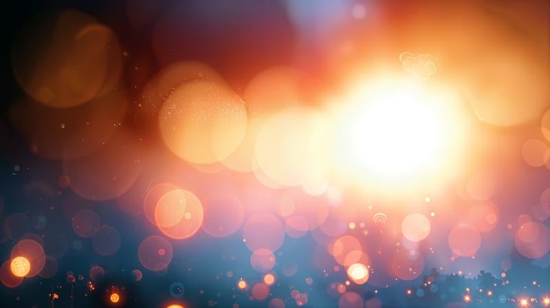 夕暮れ時の夢幻的なボケ味の写真