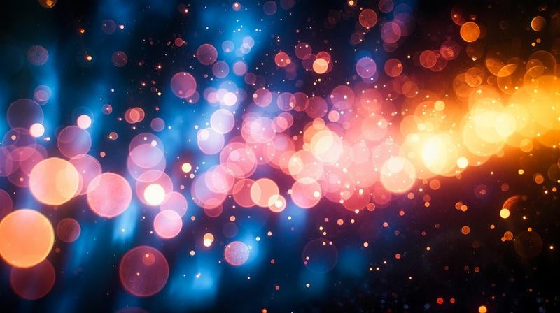 幻想的な夜を彩る光のシャワーの写真