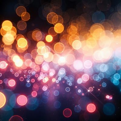 光の粒が舞う幻想的なカラフルイメージの写真