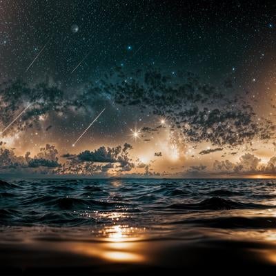 月光が描く幻想的な水面の光の道の写真