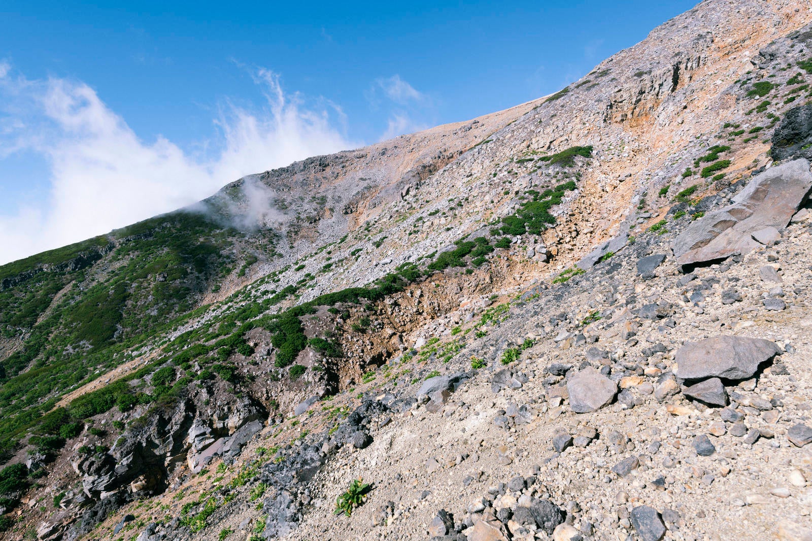 「火山らしい景色が広がる御嶽山」の写真