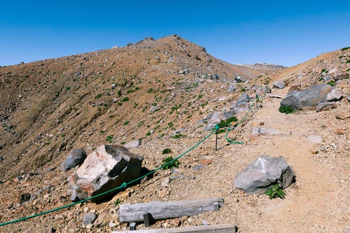 石室山荘側から見る剣ヶ峰の写真