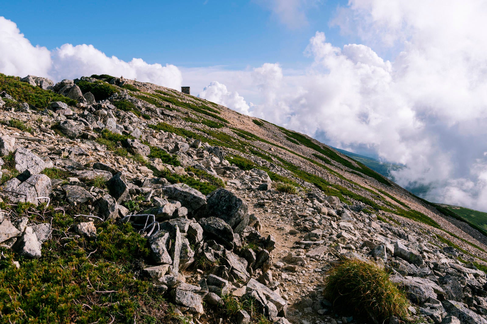 「薬師岳山頂稜線の景色」の写真