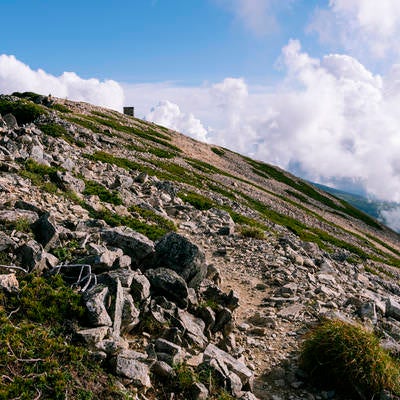 薬師岳山頂稜線の景色の写真