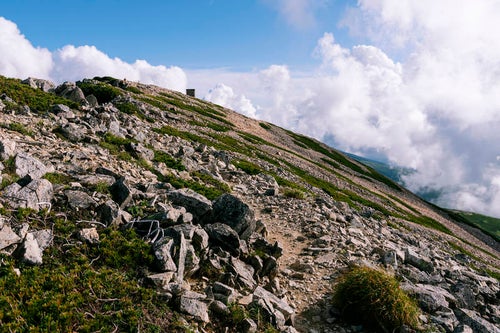 薬師岳山頂稜線の景色の写真