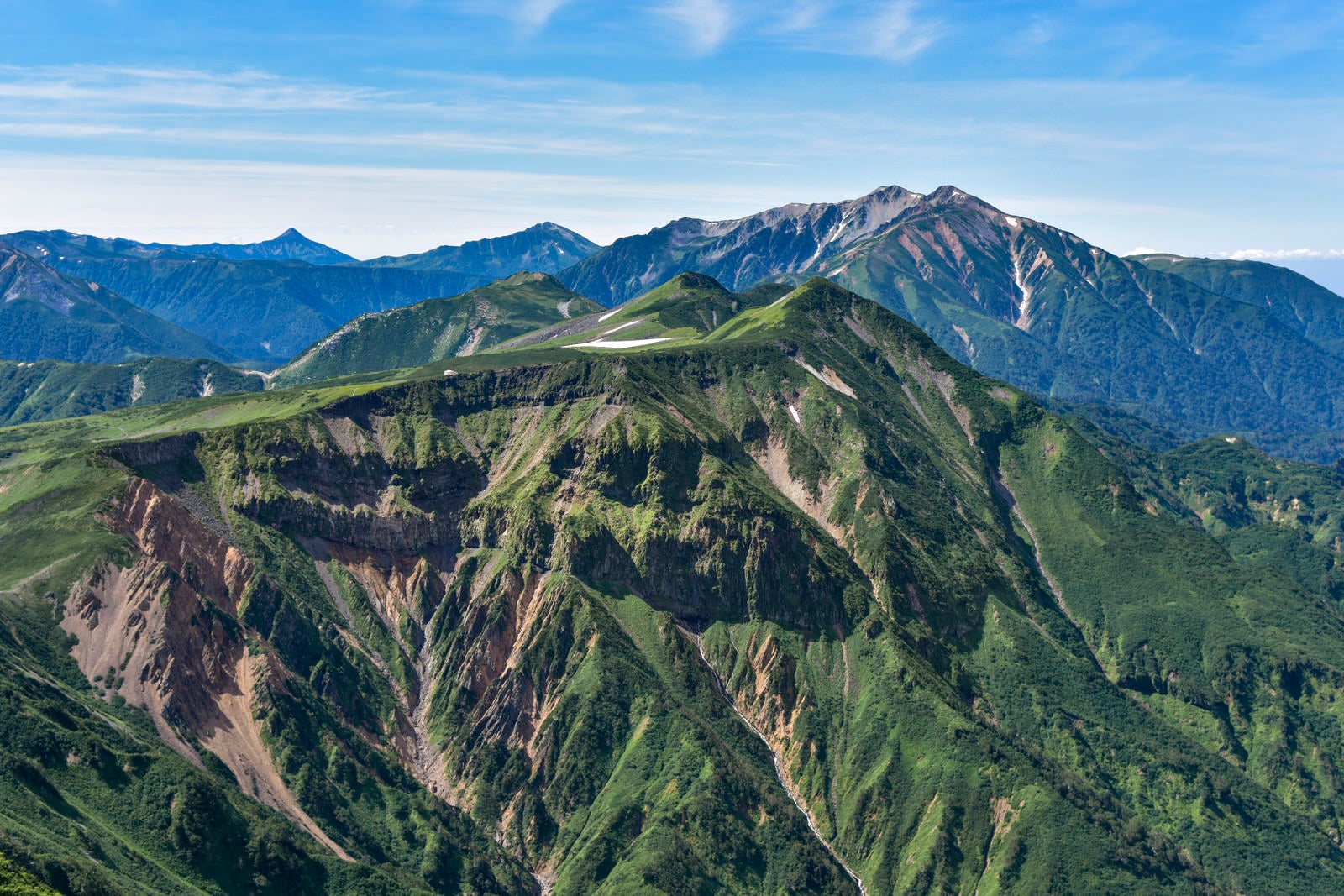 「浄土山から見る五色ヶ原から薬師岳方面の景色（立山）」の写真