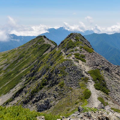 仙丈ヶ岳の稜線の写真